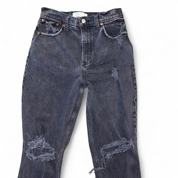 Abercrombie & Fitch The 90s Straight Ultra High Rise Curve Love Black 28/6R - Picture 5 of 9